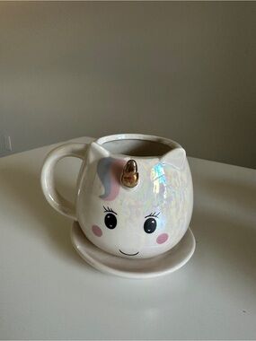 10 Strawberry Street Whimsical Cupboard Iridescent Unicorn Mug & Saucer Set
